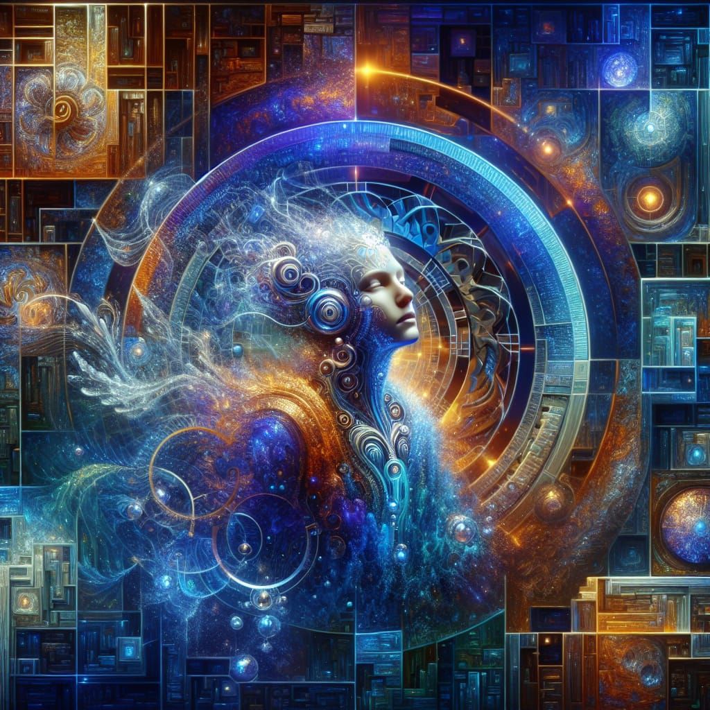 Energy Woman in Sci-Fi Style Digital Art