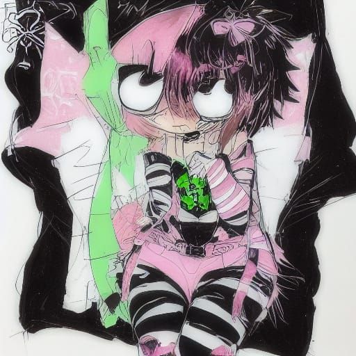 Anime Girl with Sinister Grin in Moe Art Style