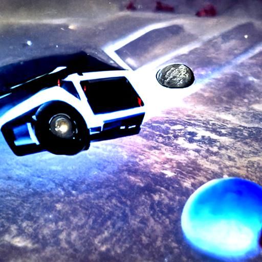 DeLorean Flies Through Space: A Digital Art Piece