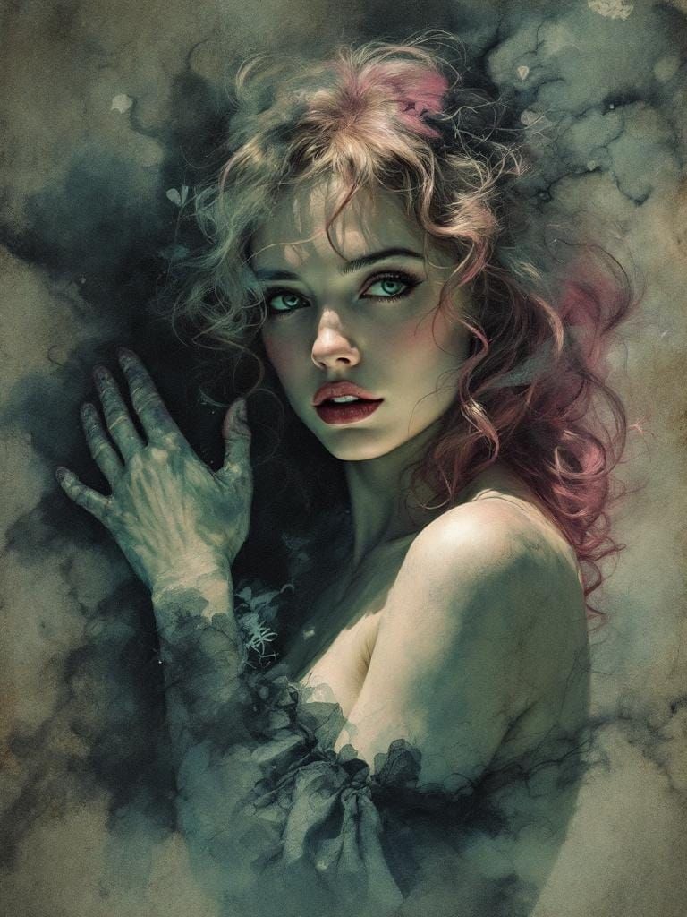 Pin-Up Woman in Dramatic Chiaroscuro Lighting