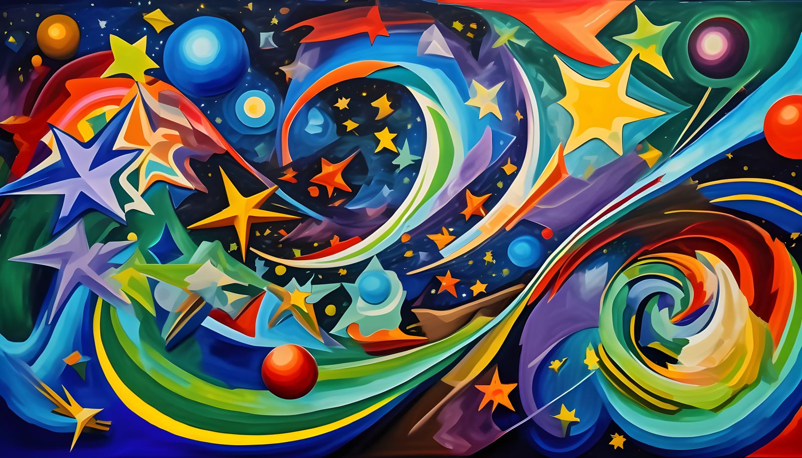 Vivid Impasto Oceans of Stars and Paint