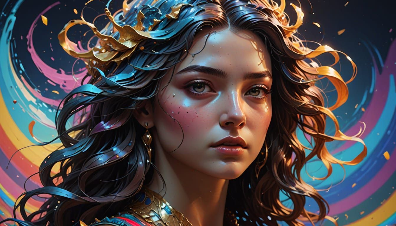 Ethereal Neo-Classical Figure Radiates Energy