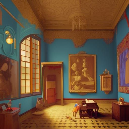 Candy Castle Interior in Vermeer Style