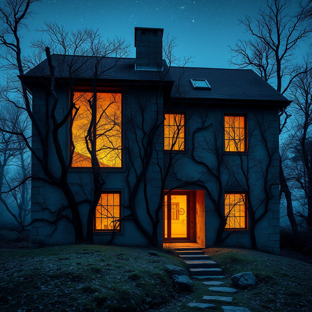 Entangled Trees on Stone, Digital Painting