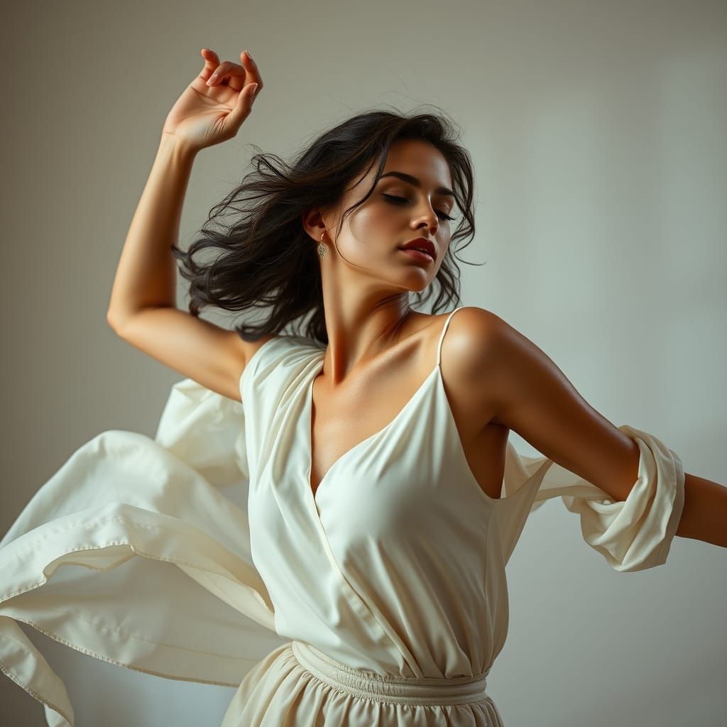 Elegant Woman Dancing in Photorealistic 8k Style