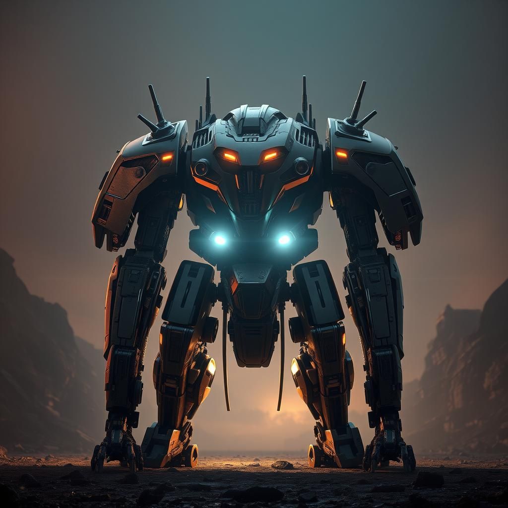 Futuristic Robot YALPIDUL in Dramatic Sci-Fi Scene