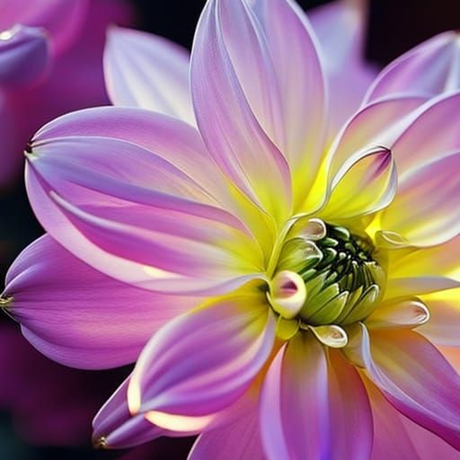 Photorealistic Dahlia with Transparent Petals