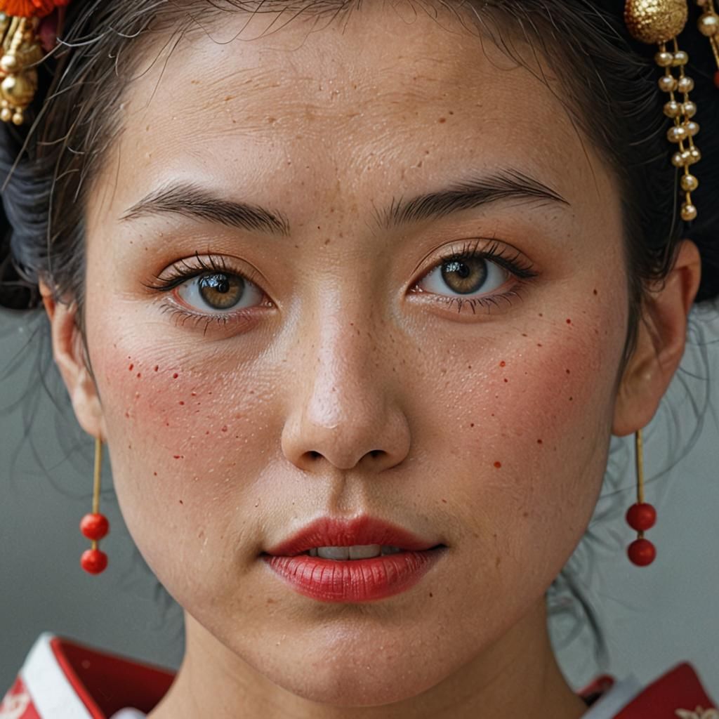 Regal Woman in Elegant Geisha Attire