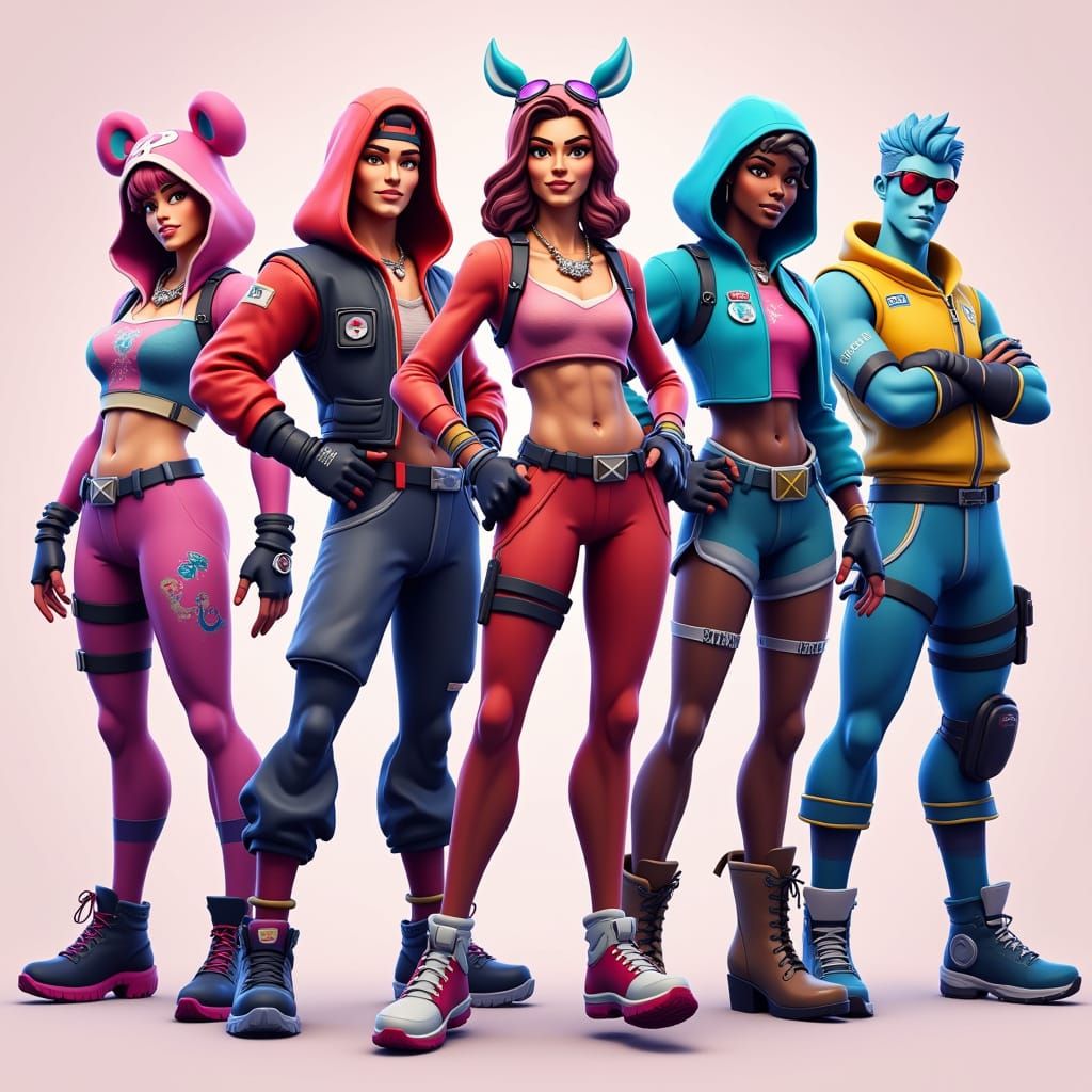 Vibrant Fortnite Skins Inspired by Digital Painting