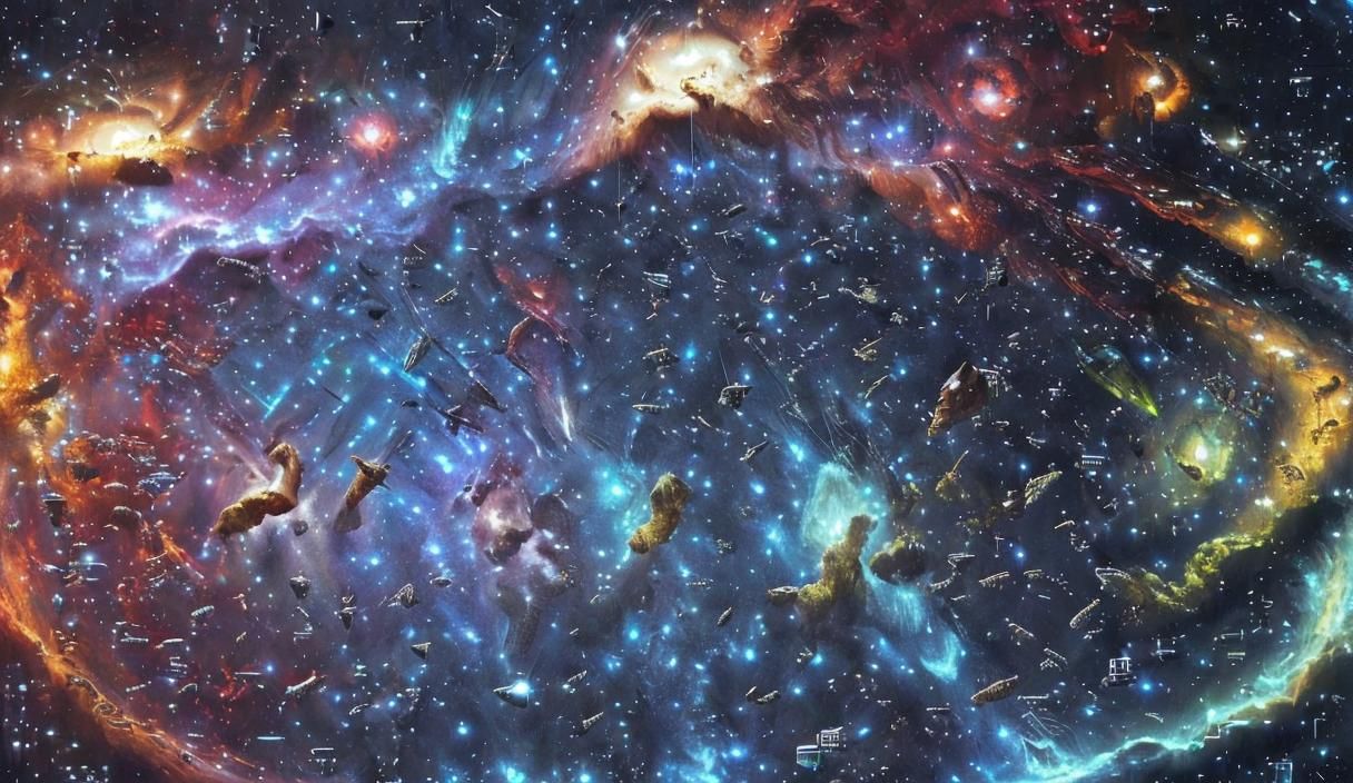 Firefly Class space ship, Chrome black blue, space battle cr...