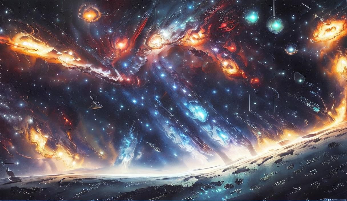 Firefly Class space ship, Chrome black blue, space battle cr...