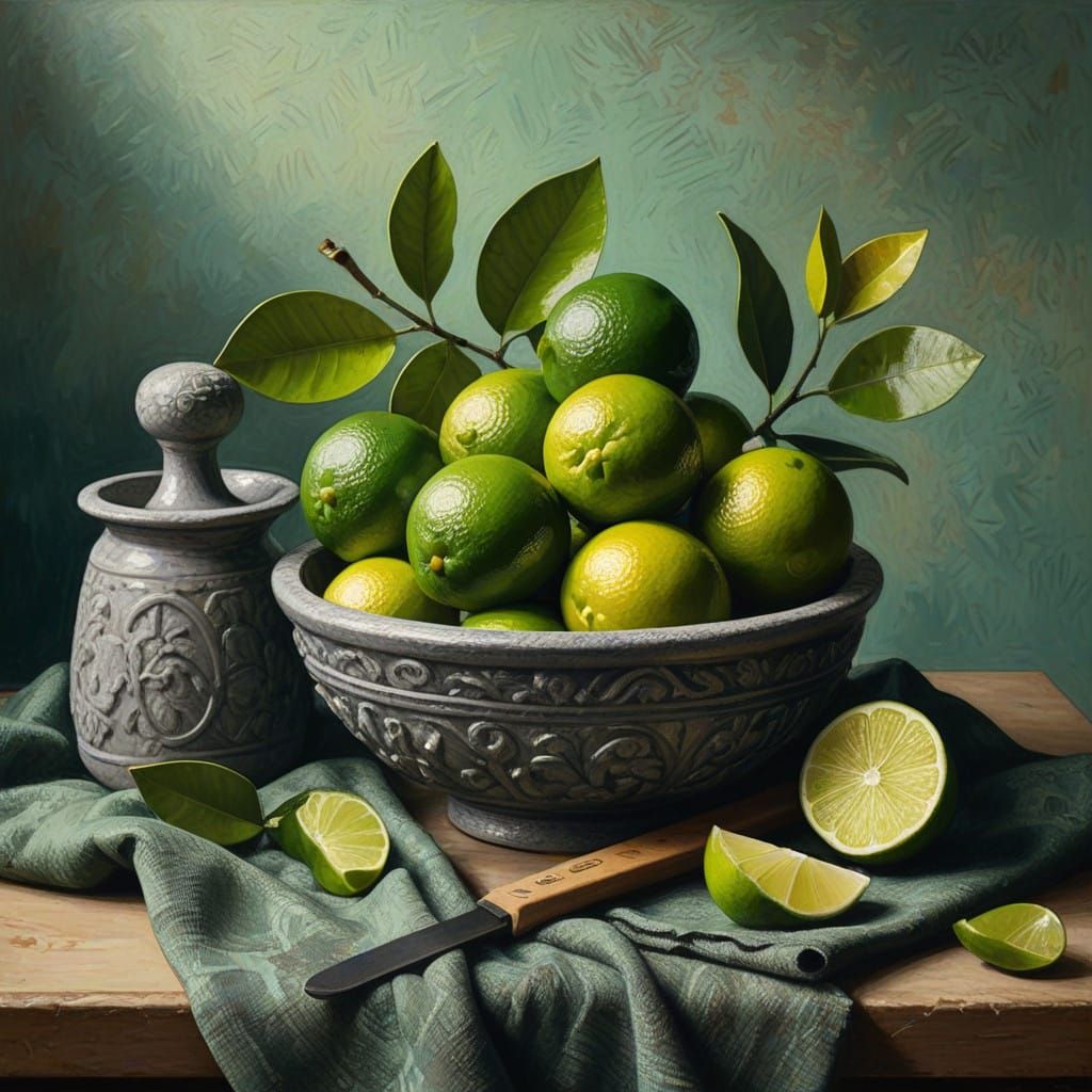 still life with limes