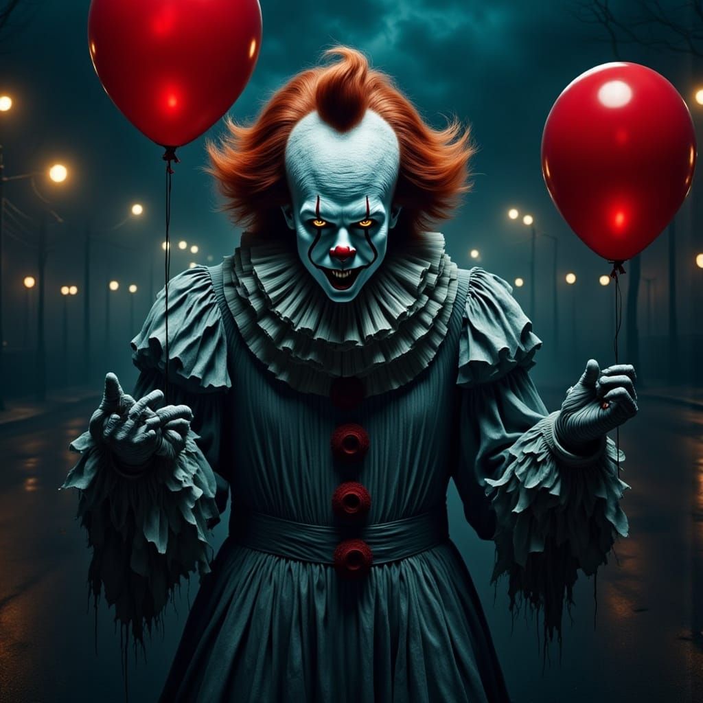 Mystical Carnival Pennywise with Red Balloon