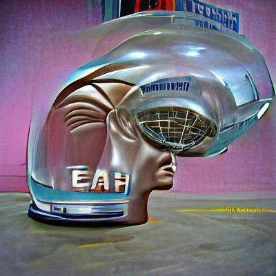 Empty Head in Retrofuturism Style