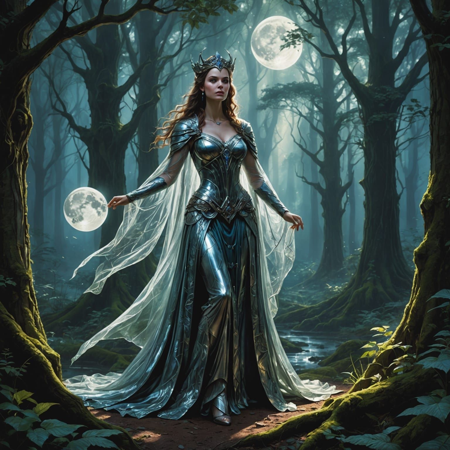 Enchanted Forest Glade: Fae Queen's Astral Court