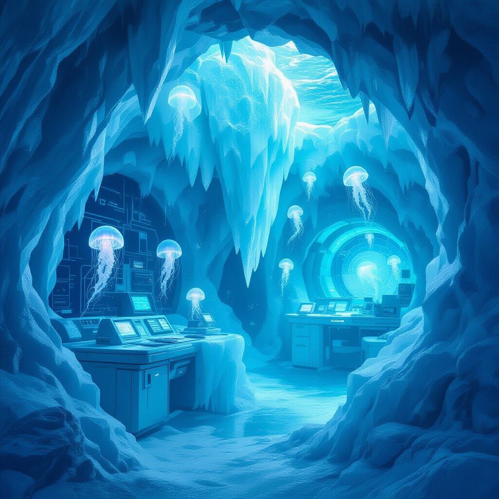 Submerged Ice Palace Fortress: Sci-Fi Arctic Lair