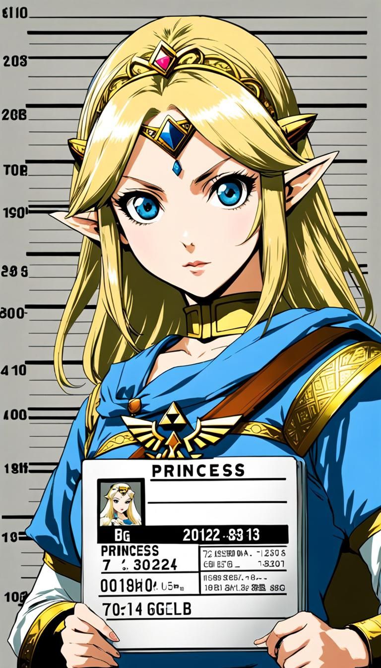 Anime Princess Zelda Portrait in Manga Style