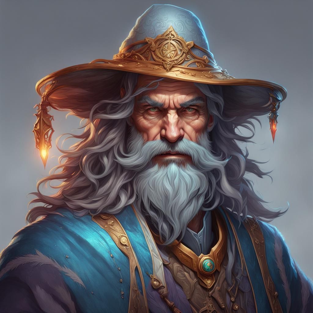 Detailed Portrait of a Hairy Wizard in 8K