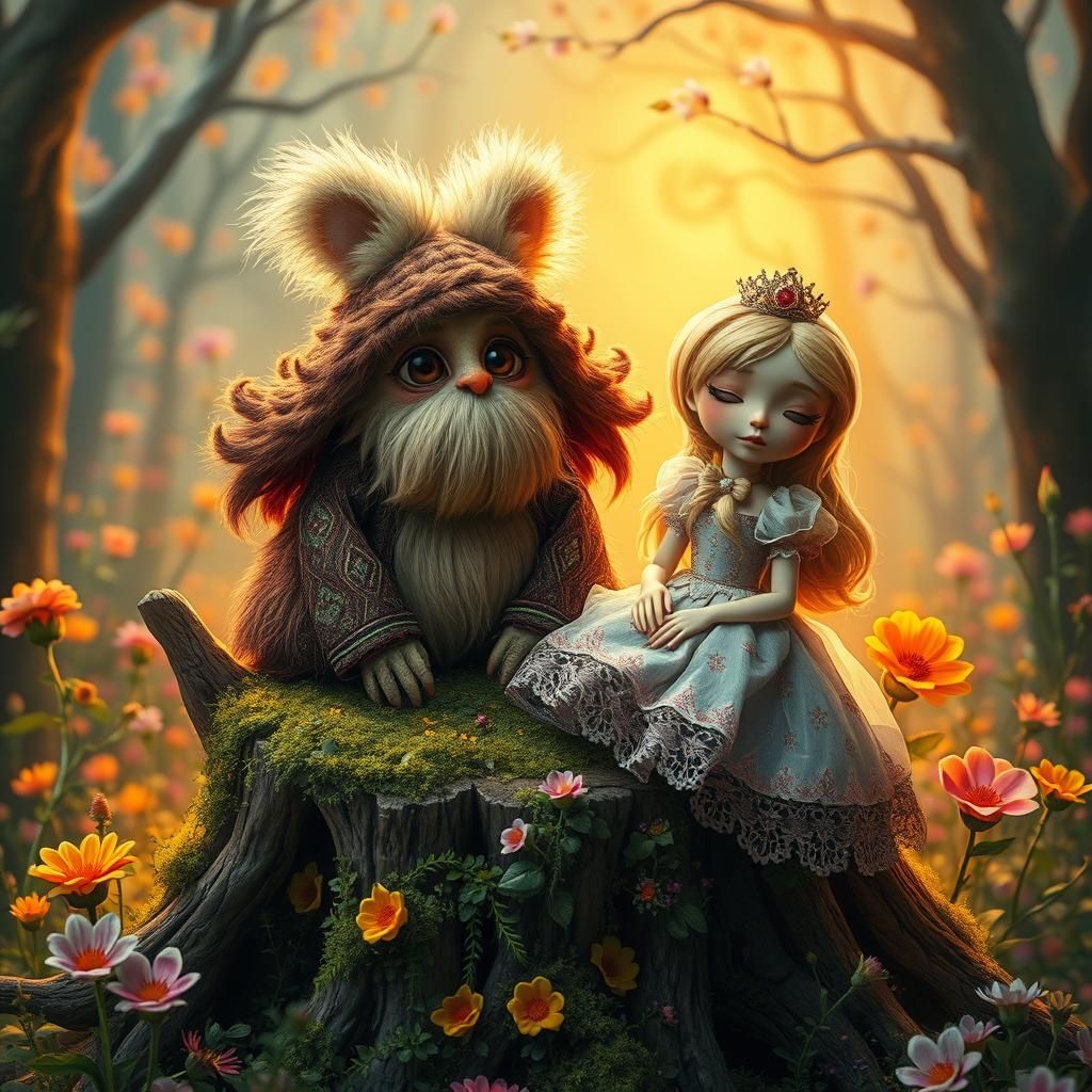 Baba Yaga and Cinderella in a Whimsical Fairy Tale