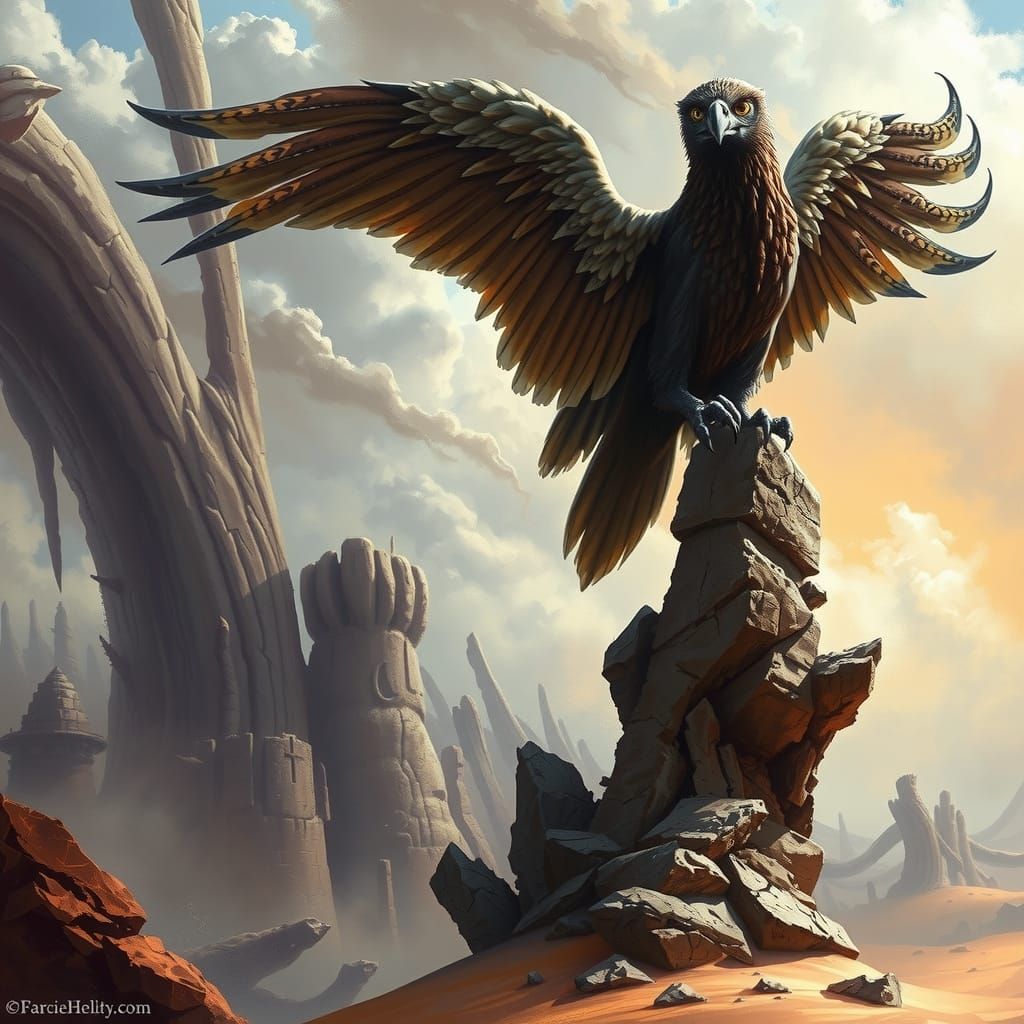 Majestic Roc Bird in Fantasy Illustration Style