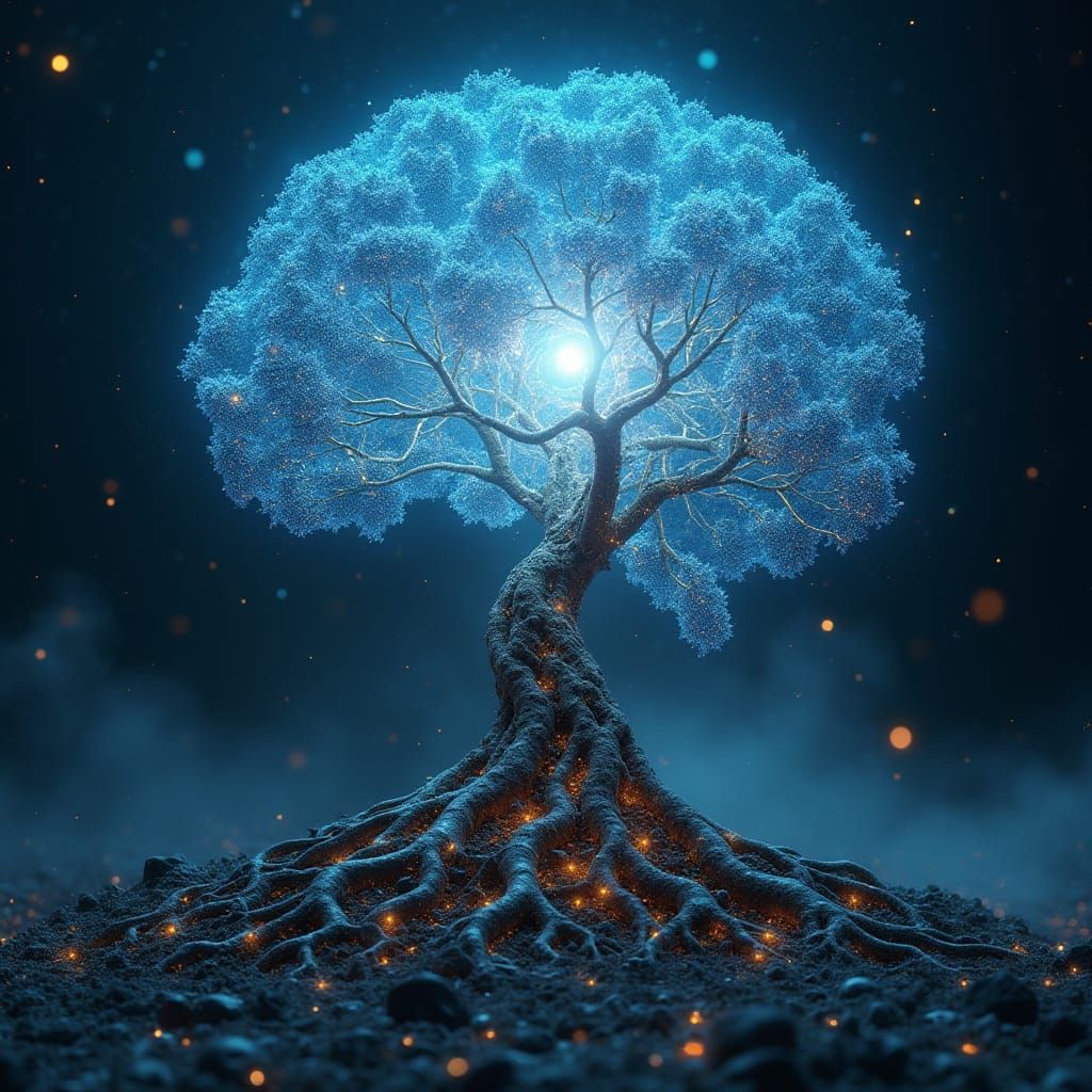 Ethereal AI Entity in Cyberpunk Aesthetic