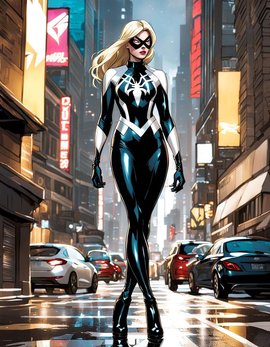 Spider-Woman Gwen Stacy in Latex Bodysuit