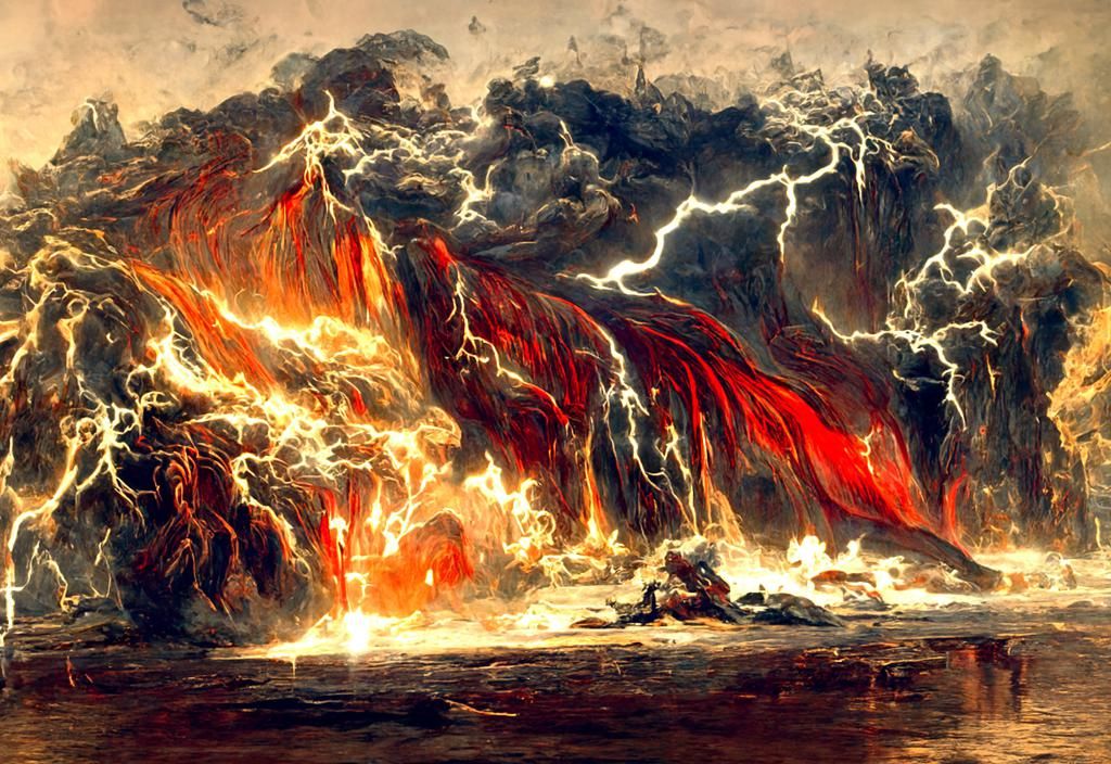 Hellish Firestorm of Raging Flames and Lightning