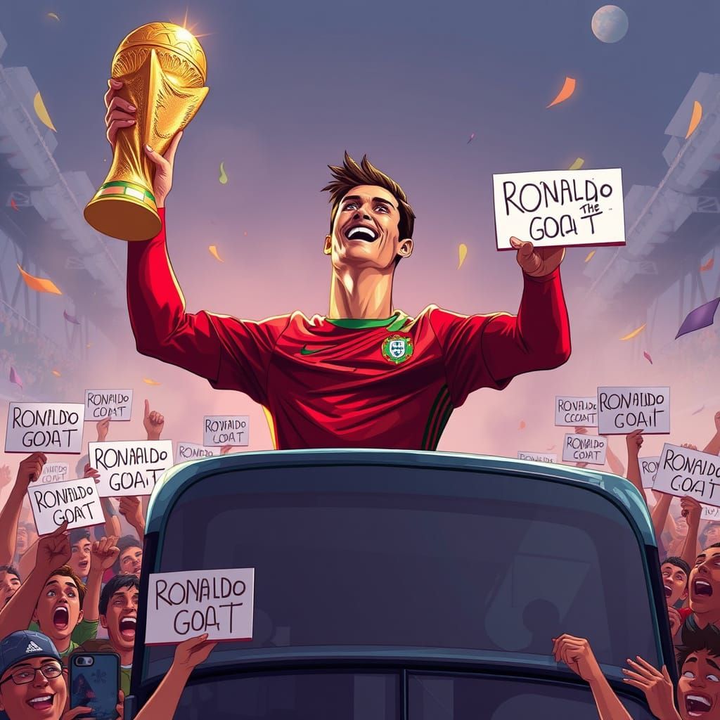 Cristiano Ronaldo Celebrates World Cup Win