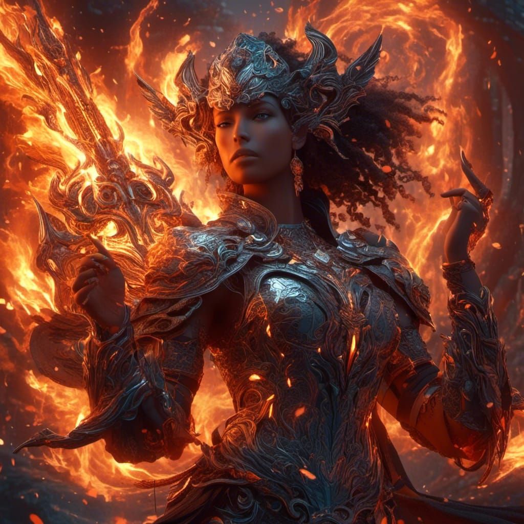 Fiery Fantasy: A Detailed Matte Painting