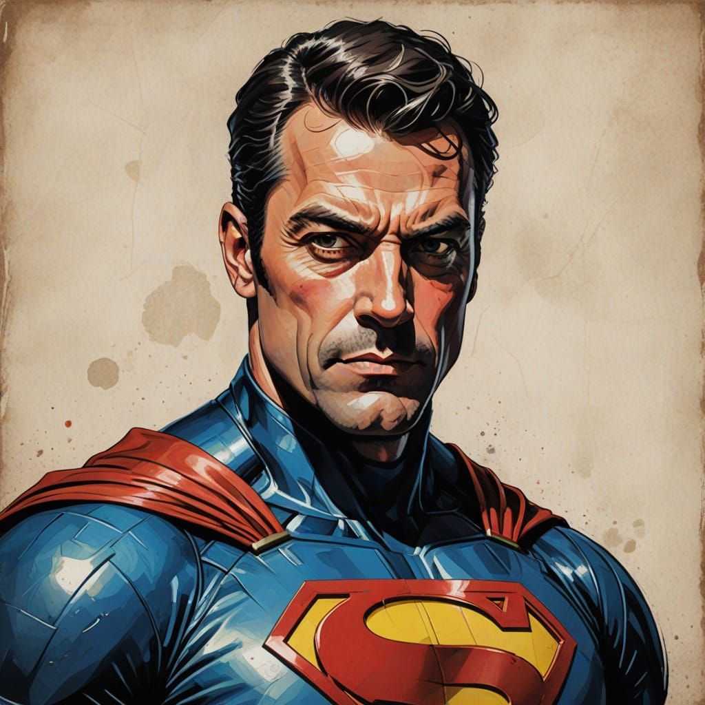 Super Hero Portrait in Comic Book Style