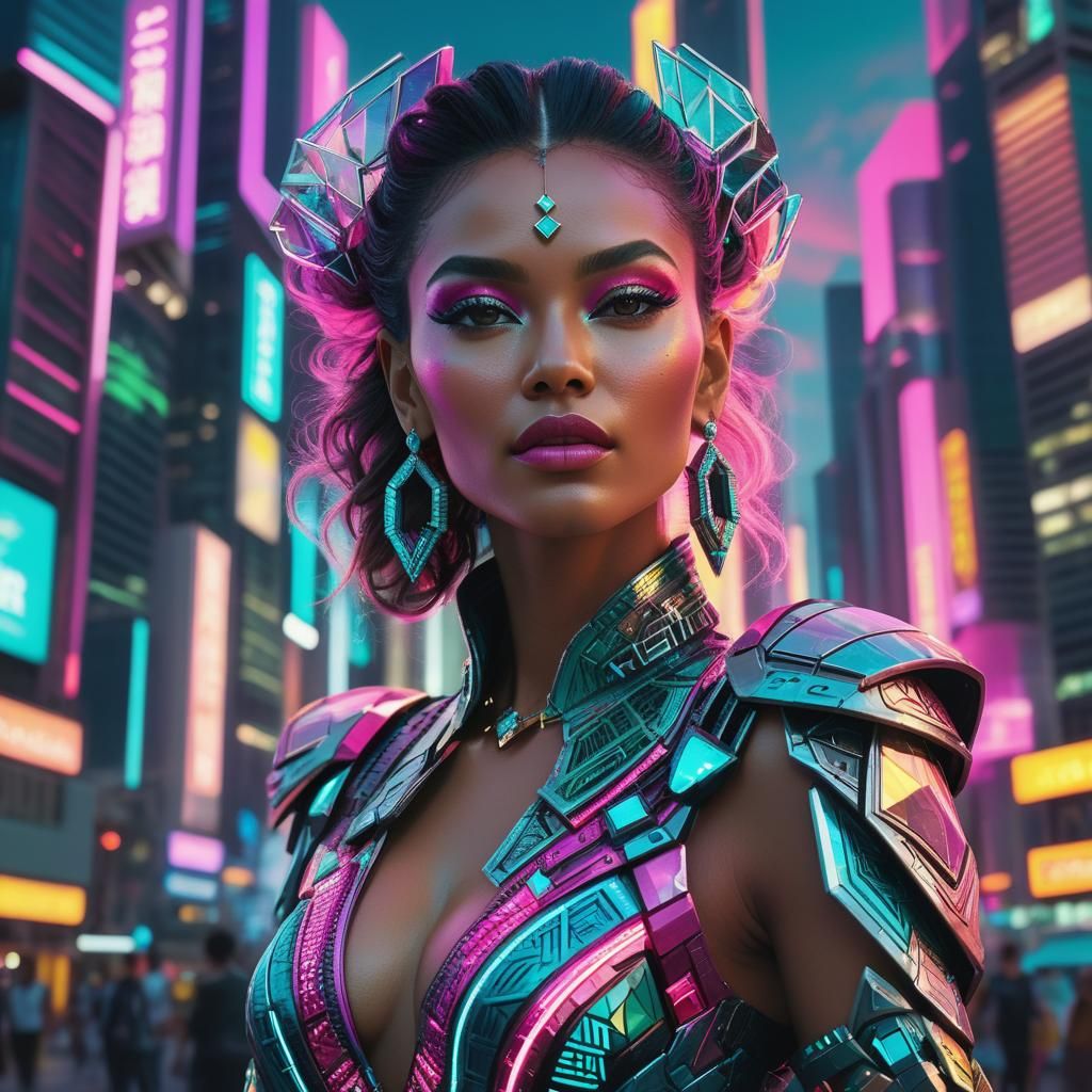 Neon Metropolis Portrait in Unreal Engine 5 Style