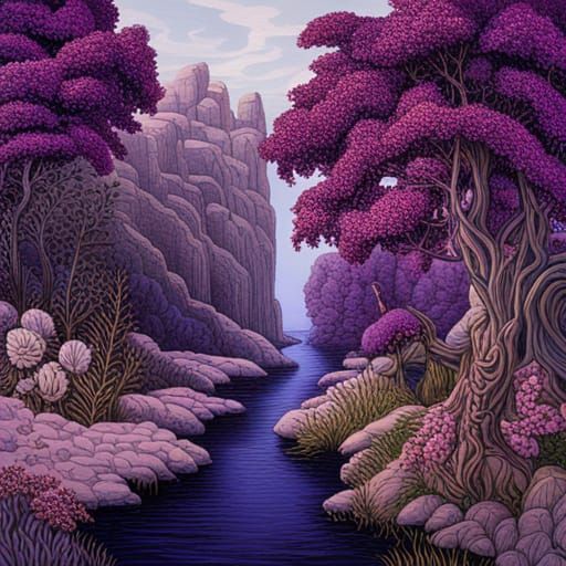 Deep Purple Speculative Zoology Illustration