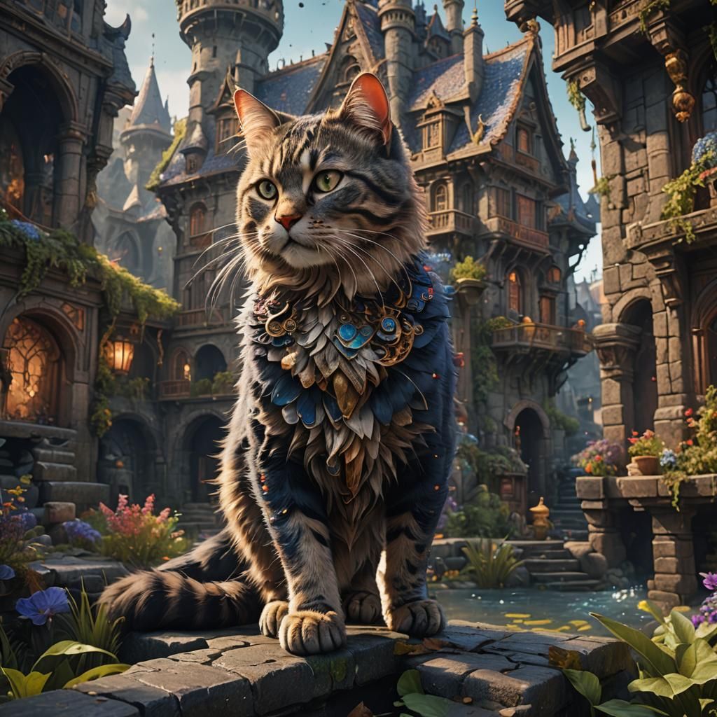 Fantastical Space Cat Digital Art