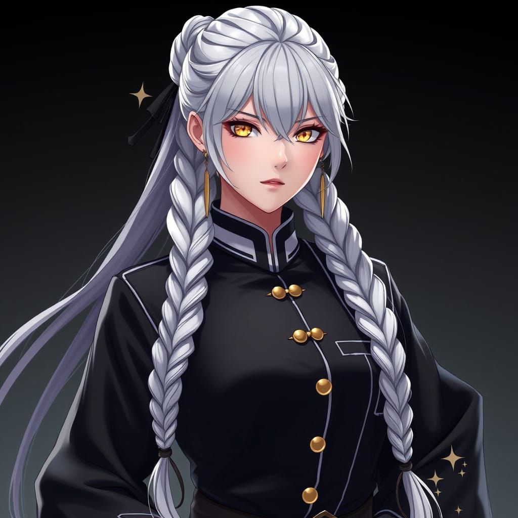 Golden Haori Samurai in Black Armor