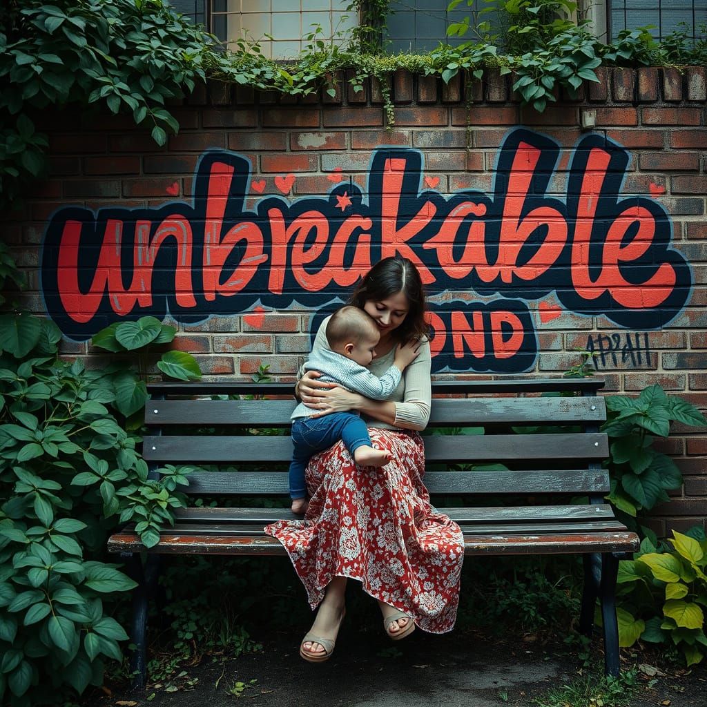 Mother and Child in a Whimsical Bond