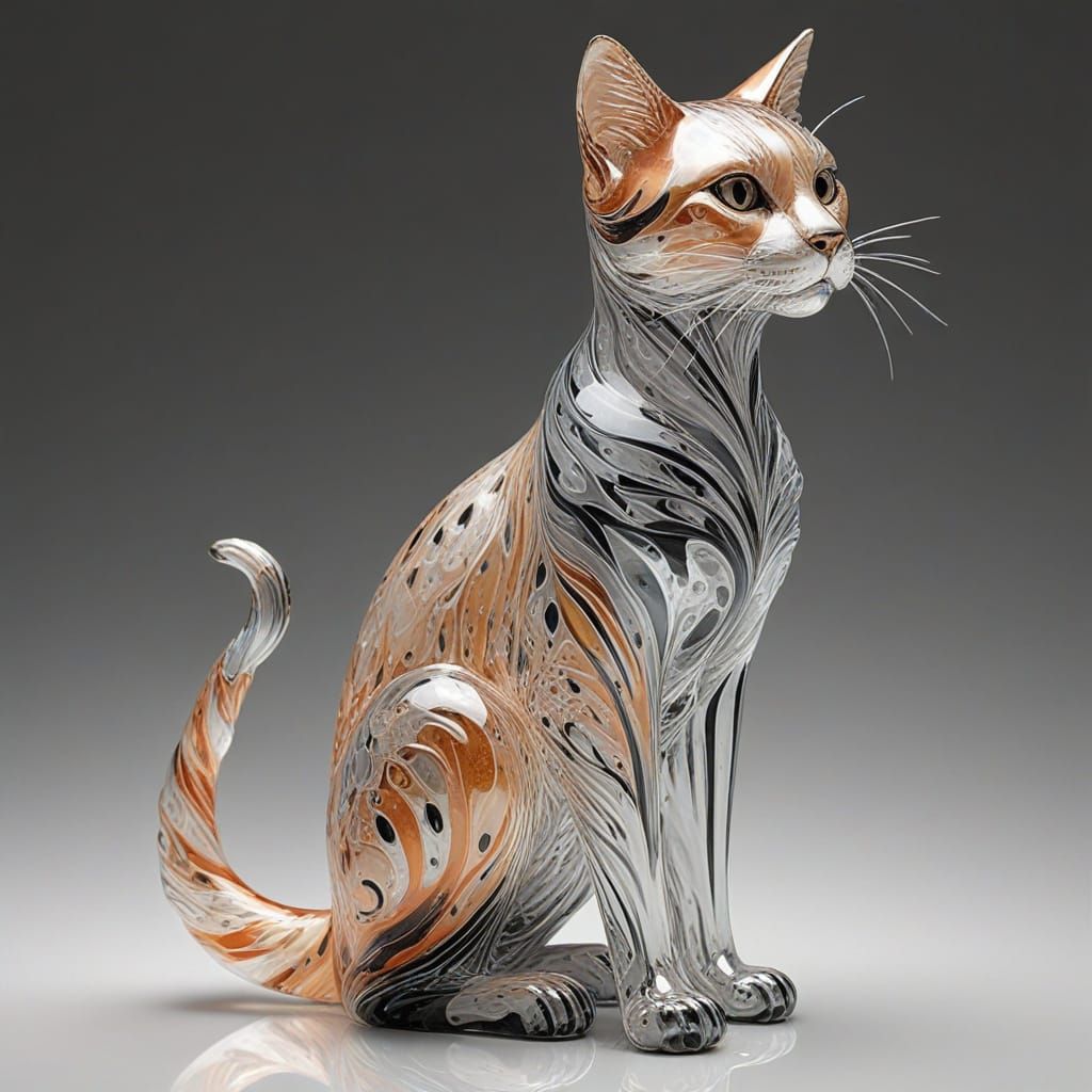 Calico cat via  Murano glass