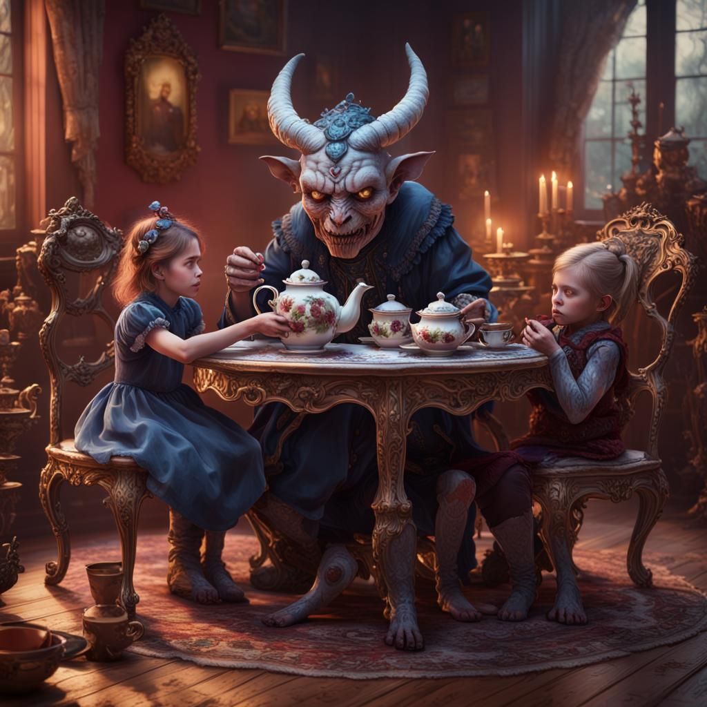 Demoness Tea Party: Maximalist Pastel Fantasy