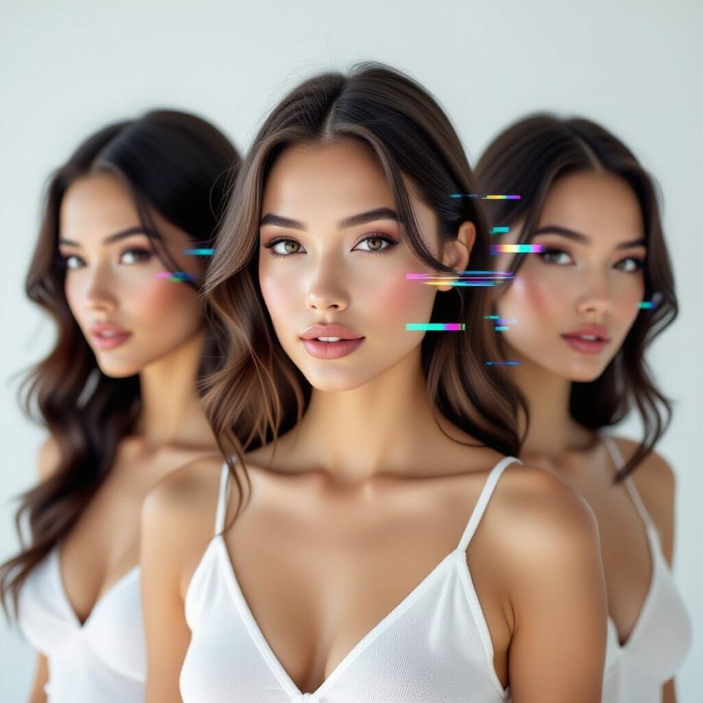 Glitch World of Lovely Women