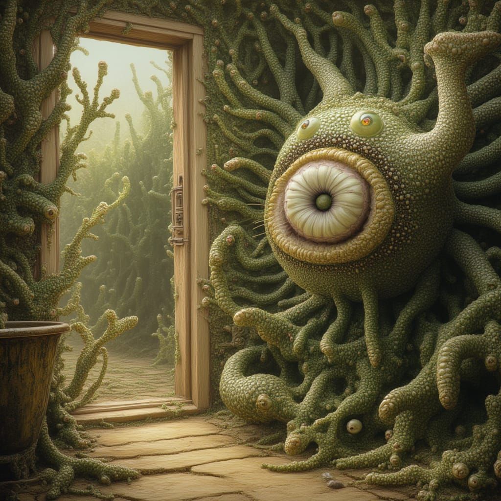 Magical Realism Plant Greeter with Zinnia Flower