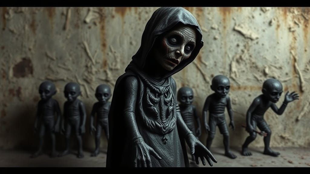 Haunted by Shadows in a Desolate Landscape