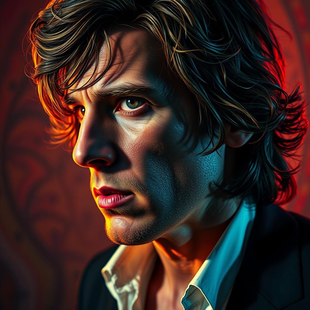 Hyperrealistic Neoclassical Portrait of Michael Hutchence