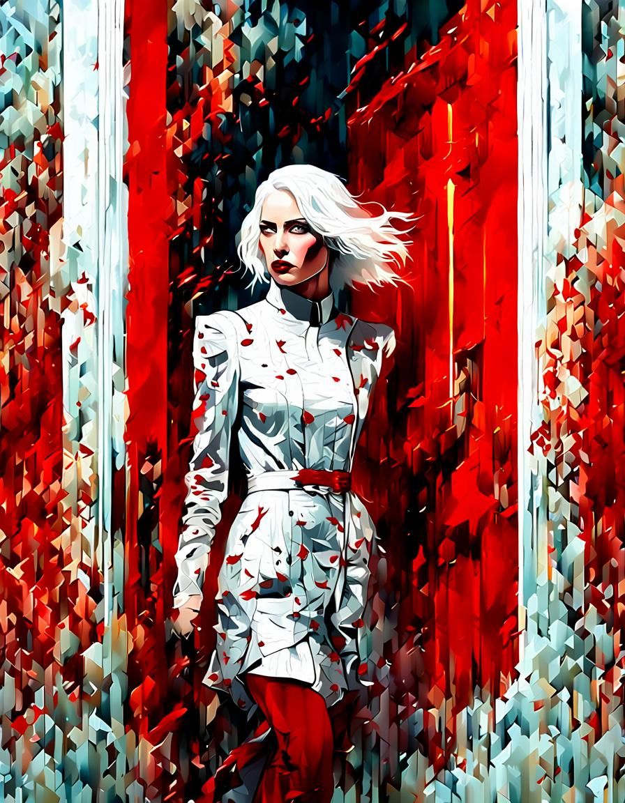 Katniss Everdeen in Surrealist Dreamscape, Digital Art