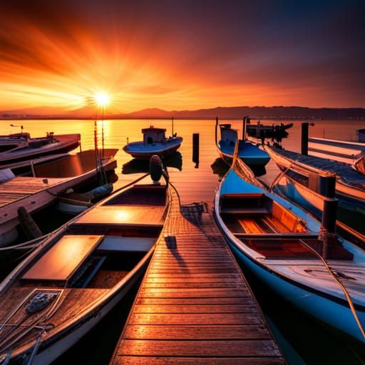 Hyperrealistic Sunset Over the Bay in HDR