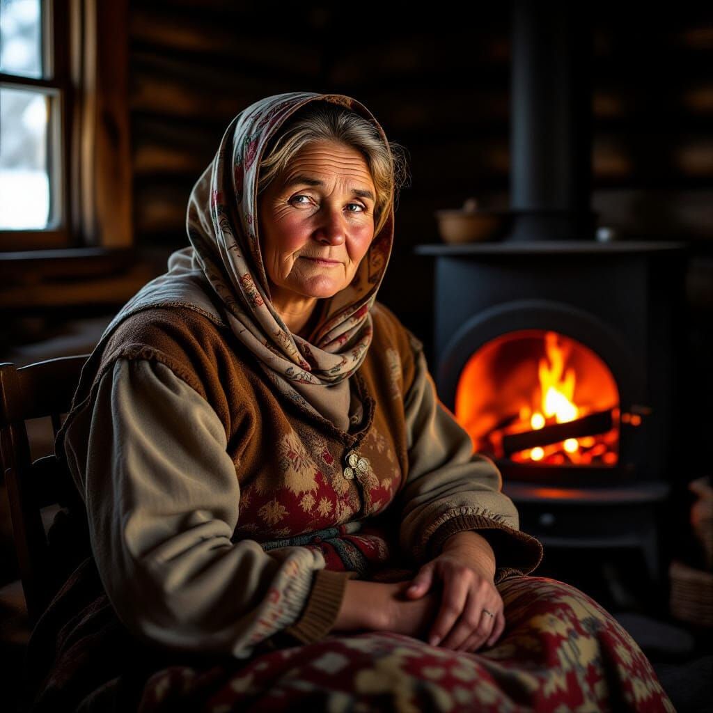 19th Century Russian Peasant Woman Portrait