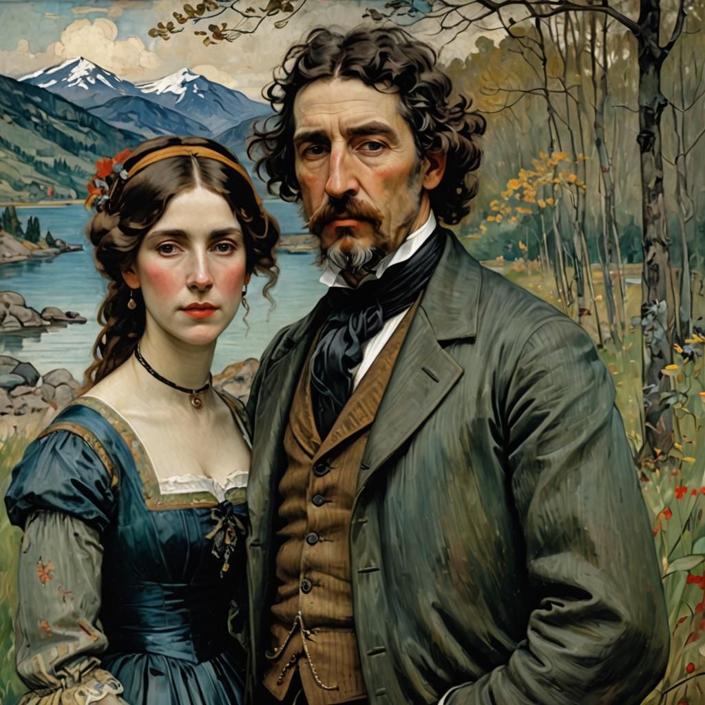 Romantic Self-Portrait in Tonalist Style