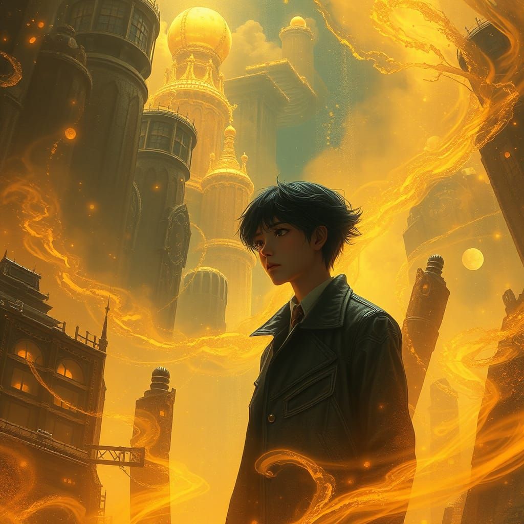 Shigeo Kageyama in Dreamlike Landscape, Digital Art