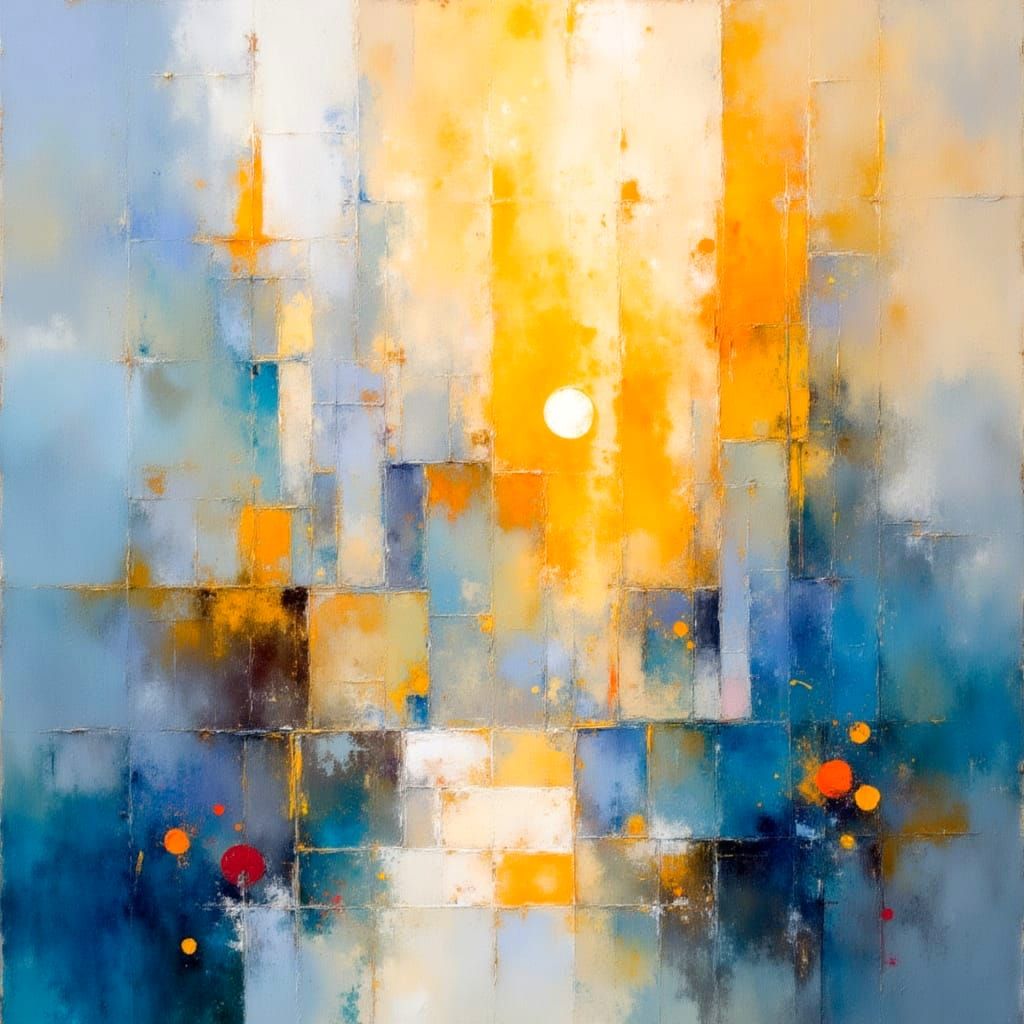 Surreal Futurist Cityscape in Abstract Watercolour Style