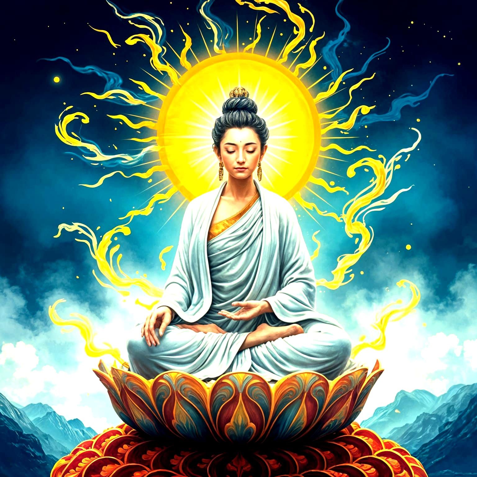 Kuan Yin in Lotus Position: Graffiti Art