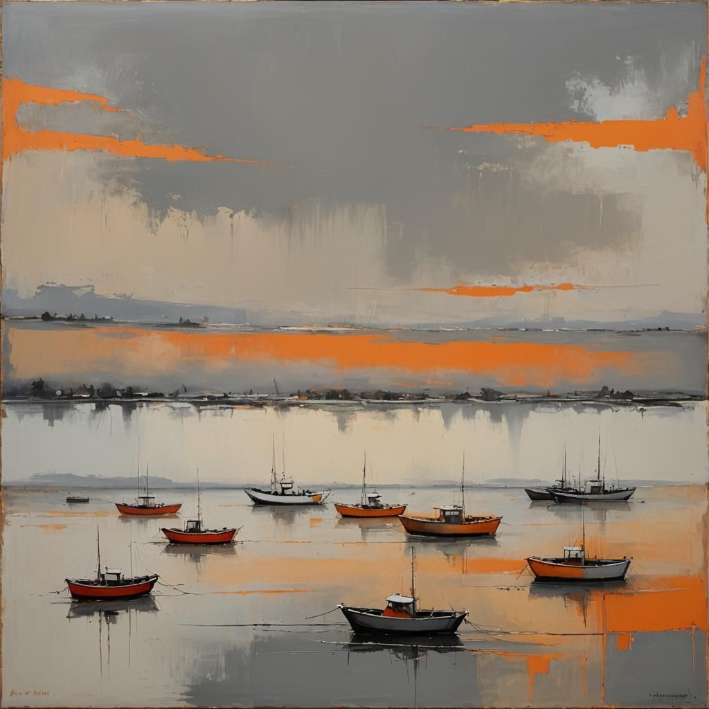 Misty Abstract Landscape in Color Field Style