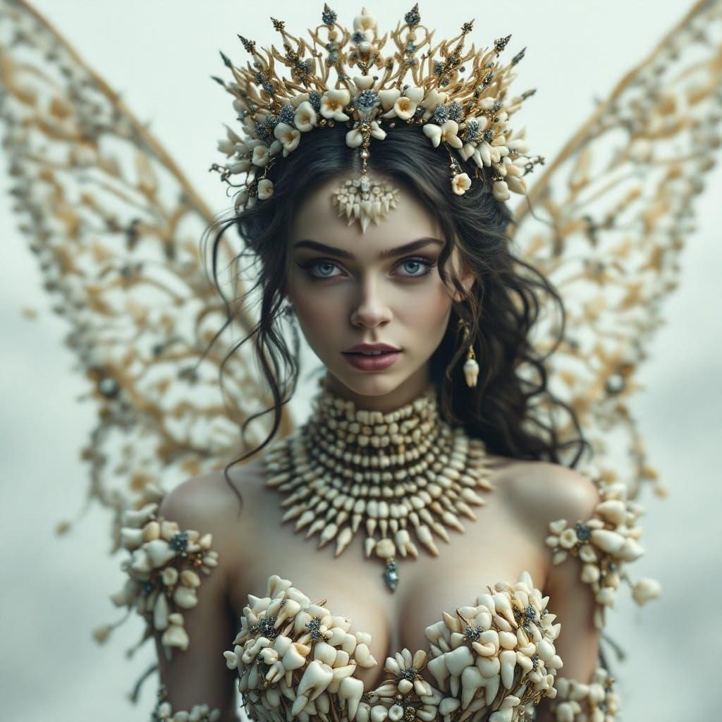 Ornate Tooth Fairy Portrait: Beautiful and Unsettling